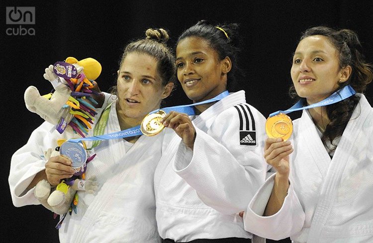 Dayaris Mestre won Cuba's first gold medal in these games. Photo: Bob Mascasa