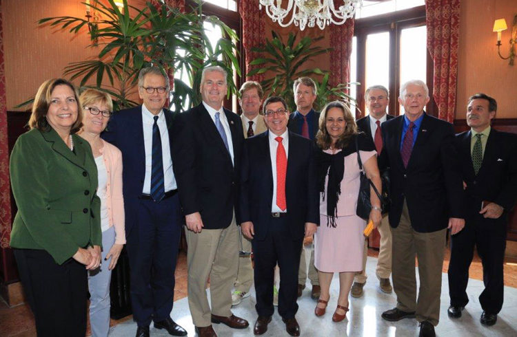 The U.S. delegation with Cuban diplomats in the island’s Foreign Ministry. Photo: Cuba Minrex.