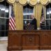 Donald Trump in the White House Oval Office. February 2017. Photo: Carolyn Kaster / AP.