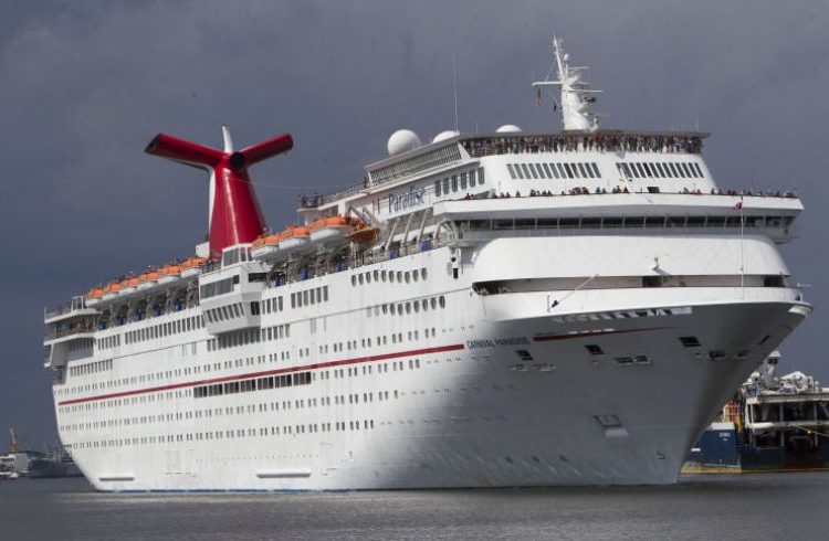 The Carnival Paradise on its inaugural trip from Tampa to Cuba. Photo: Monica Herndon / Times.