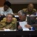 Cuban President Raúl Castro speaking with his first vice president, Miguel Díaz-Canel, during a session of the National Assembly in Havana in December 2017. Photo: Irene Pérez / Cubadebate via AP.