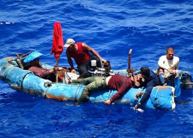 Cuban rafters in the Caribbean Sea. Photo: Archive