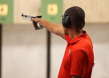 Cuban Jorge Grau won the air gun at 10 meters and got the ticket for the Olympics on Sunday July 28, 2019 at the Lima 2019 Pan American Games. Photo: Mónica Ramírez / Jit.