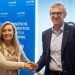 The vice president of the Xunta, Alfonso Rueda (r), and the president of UNICEF ​​Galicia, Myriam Garabito, during the signing of a collaboration agreement for a project of young people’s social inclusion in Havana, on Monday, July 1, 2019, in Santiago de Compostela. Photo: Xoan Crespo / elcorreogallego.es