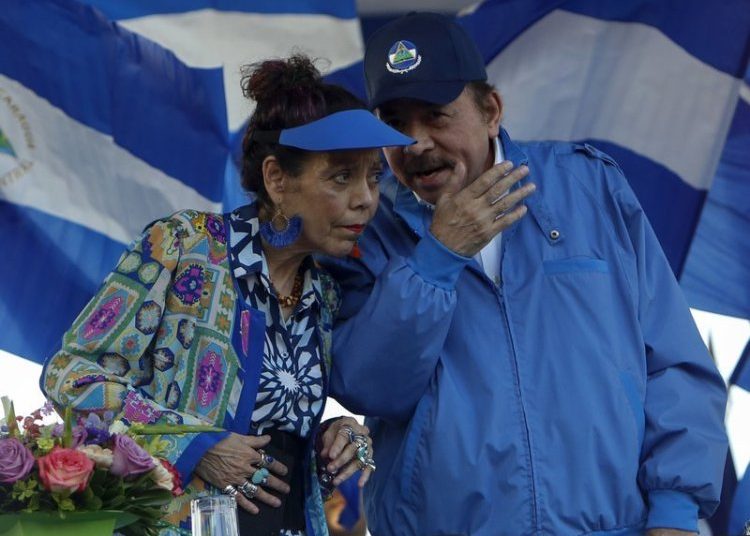 Nicaraguan President Daniel Ortega and Rosario Murillo, his wife and vice president. Photo: AP.