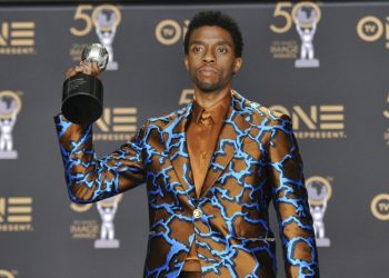 Chadwick Boseman poses in the press room with the Outstanding Actor in a Movie Award for “Black Panther” at the 50th Annual NAACP Image Awards at the Dolby Theater in Los Angeles. Photo: Richard Shotwell/Invision/AP, Archive.