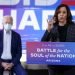 Democratic vice-presidential candidate Kamala Harris speaking at a rally in Phoenix on October
8, 2020. Behind her, Joe Biden listening to her. Photo: Carolyn Kaster/AP.