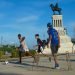 Young people play soccer in Máximo Gómez Park during the post-COVID-19 de-escalation in Havana. Photo: Otmaro Rodríguez.