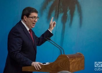 Cuban Foreign Minister Bruno Rodríguez Parrilla gives a press conference in Havana. Photo:
Otmaro Rodríguez/Archive.