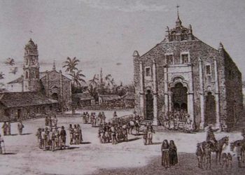 Township of San Juan de los Remedios, 19th century. Engraving by Federico Mialhe.