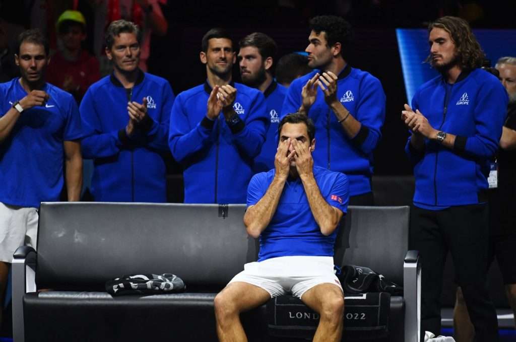 Roger Federer lived his farewell from the courts at the Laver Cup in London. Photo: Andy Rain/EFE