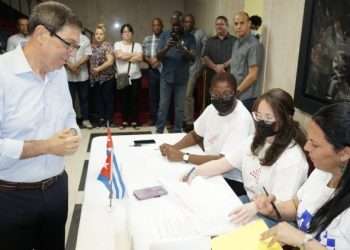 From New York, Cuban Minister of Foreign Affairs Bruno Rodríguez cast his vote for the Family Code. Photo: Cuban Foreign Ministry/Twitter.