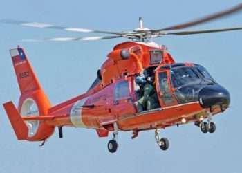 Coast Guard helicopter in action in the Caribbean. | Archive