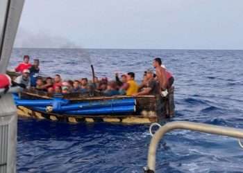 Archive image of a group of Cuban rafters intercepted by the U.S. Coast Guard. Photo: Coast Guard/Archive.