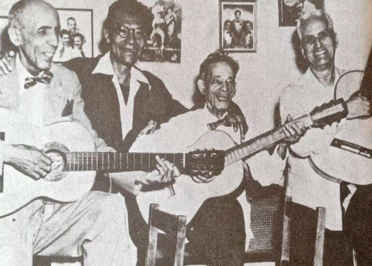 The so-called four greats of the traditional Cuban trova. From left to right: Rosendo Ruiz, Manuel Corona, Sindo Garay and Alberto Villalón. Photo: Pepe Sánchez Casa de la Trova/Facebook.