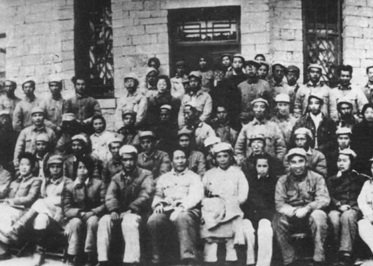 Mao Zedong (1893-1976) Yan’an Literature and Art Forum in 1942.