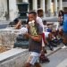 Manicero and young Cubans in the Prado of Havana. Cuba