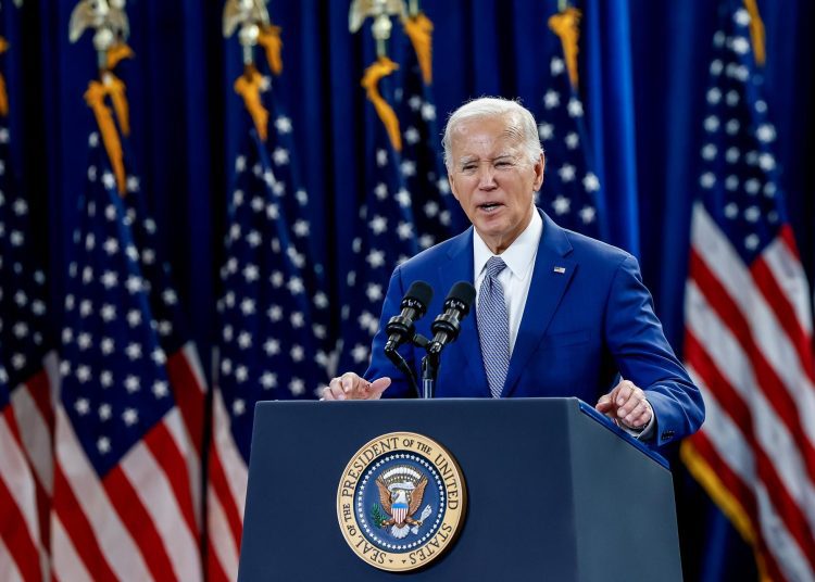 President Joe Biden at Abbotts Creek Community Center, Raleigh, North Carolina, on January 18, 2024. Photo: EFE/EPA/Erik S. Lesser.