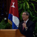 Cuban Foreign Minister Bruno Rodríguez Parrilla at the presentation of the report on the blockade against Cuba. Photo: Otmaro Rodríguez.