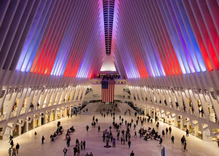 Inside the Oculus, this Monday, in New York. Photo: EFE/Orlando Barría.