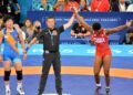 Milaymis Marín (right) is the wrestler with the most potential in the Cuban women’s team today. Photo: Ricardo López Hevia.