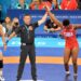 Milaymis Marín (right) is the wrestler with the most potential in the Cuban women’s team today. Photo: Ricardo López Hevia.