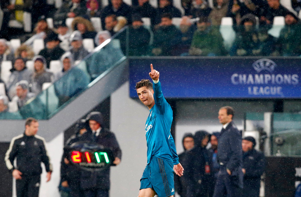 Cristiano Ronaldo festeja. Foto: Antonio Calanni / AP.