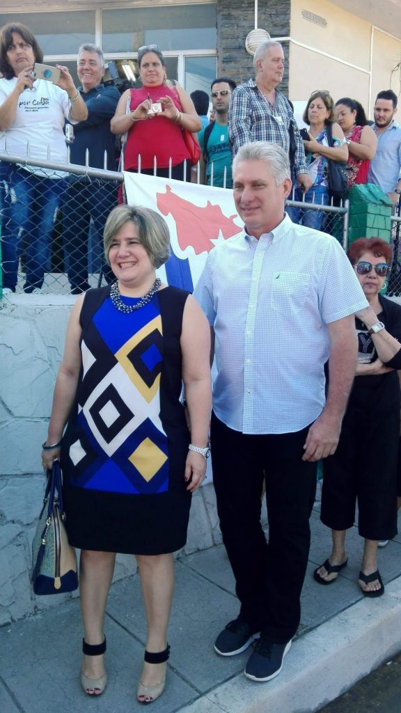 Miguel Díaz-Canel with his wife, Liz Cuesta. Photo: AJ Díaz / CMHW.