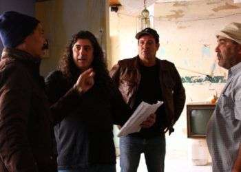 Lilo Vilaplana da indicaciones durante la filmación a sus intérpretes: Bárbaro Marín, Jorge Perogurría y Alberto Pujols