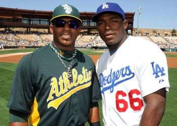 Yasiel Puig y Yoenis Céspedes