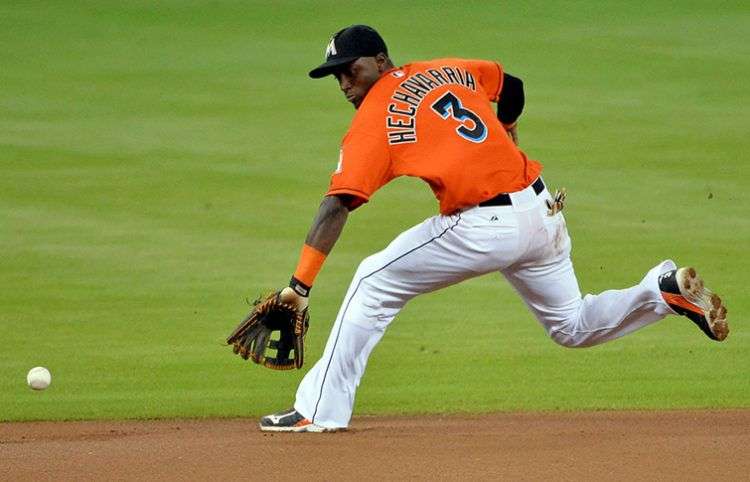 Adeiny Hechavarría fue el mejor cubano de la semana / Foto: Steve Mitchell-USA TODAY Sports