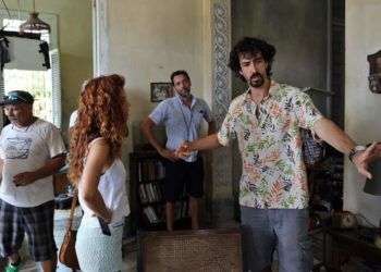 Filmación en La Habana de Las Cuatro Estaciones, sobre guión de Leonardo Padura. Foto: EFE