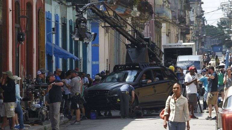 Filmación de Rápido y Furioso en La Habana. Foto: Reuters