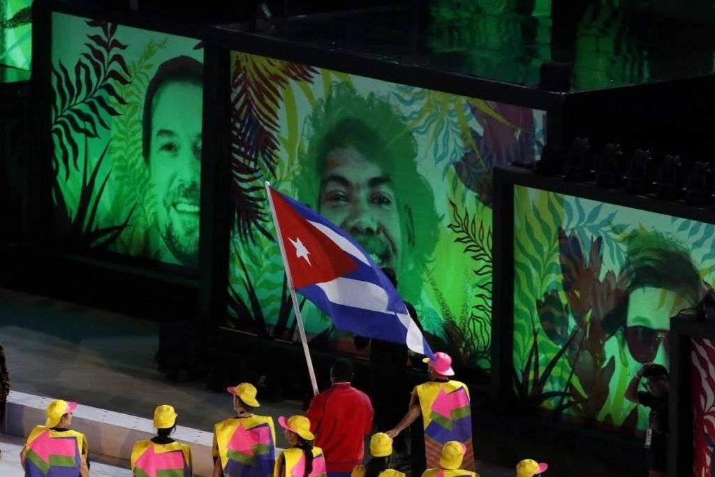 Entrada delegacion de Cuba durante la ceremonia de apertura de los Juegos Olímpicos de Río de Janeiro, en el estadio olímpico Maracaná, Brasil, el 5 de agosto de 2016. JIT FOTO/Roberto MOREJON