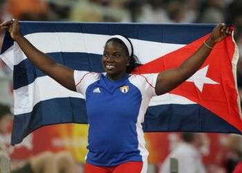 Yarelys Barrios en Beijing 2008, donde ganó medalla de plata. Foto: Reuters.