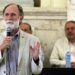 El Nobel de Química en 2003, Peter Courtland Agre, ofrece un discurso durante una ceremonia en la que se le otorgó la condición de Miembro Correspondiente de la Academia de Ciencias de Cuba. Foto: Ernesto Mastrascusa / EFE.