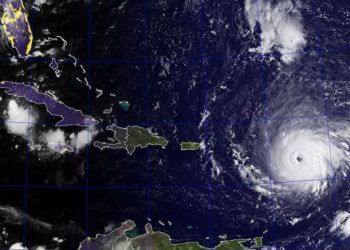 Imagen de satélite del huracán Irma.