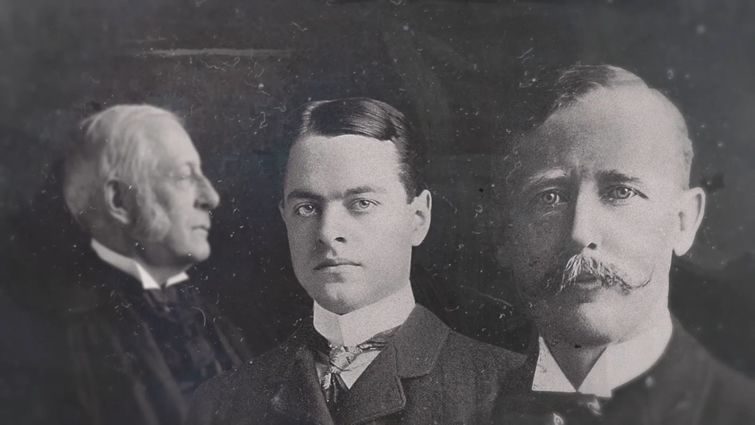 From left to right: Charles W. Eliot, president of Harvard University; Clarence Mann, dean of Harvard Summer School; and Alexis E. Frye, superintendent of schools in Cuba during the U.S. military occupation.