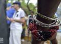 Homenaje de la Asociación Secreta Abakúa de Cuba a los cinco abakúas muertos mientras intentaban detener el fusilamiento de los ocho estudiantes de medicina. Foto: Otmaro Rodríguez.