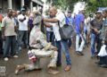 Homenaje de la Asociación Secreta Abakúa de Cuba a los cinco abakúas muertos mientras intentaban detener el fusilamiento de los ocho estudiantes de medicina. Foto: Otmaro Rodríguez.