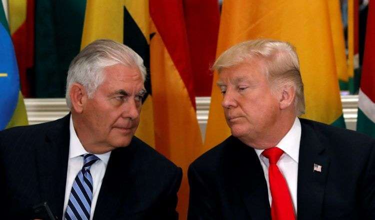 Donald Trump y el Secretario de EstadoRex Tillerson. Foto: Kevin Lamarque/REUTERS