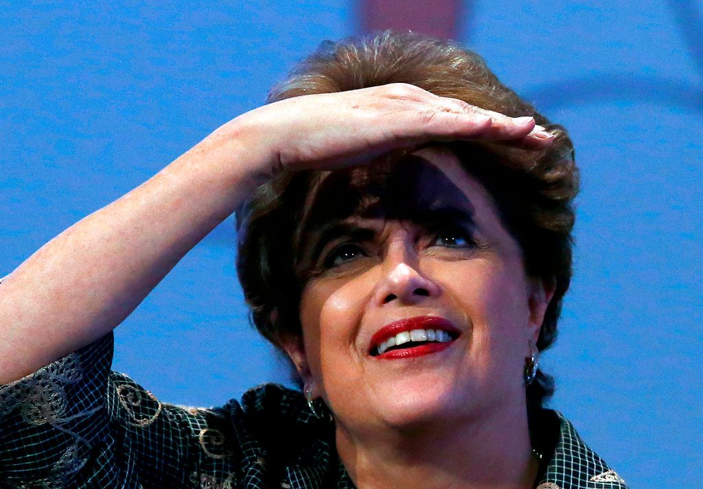 Dilma Rousseff durante una conferencia de prensa en Ciudad de México hace un año. Foto: Marco Ugarte / AP. 