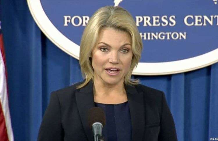 La portavoz del Departamento de Estado Heather Nauert.