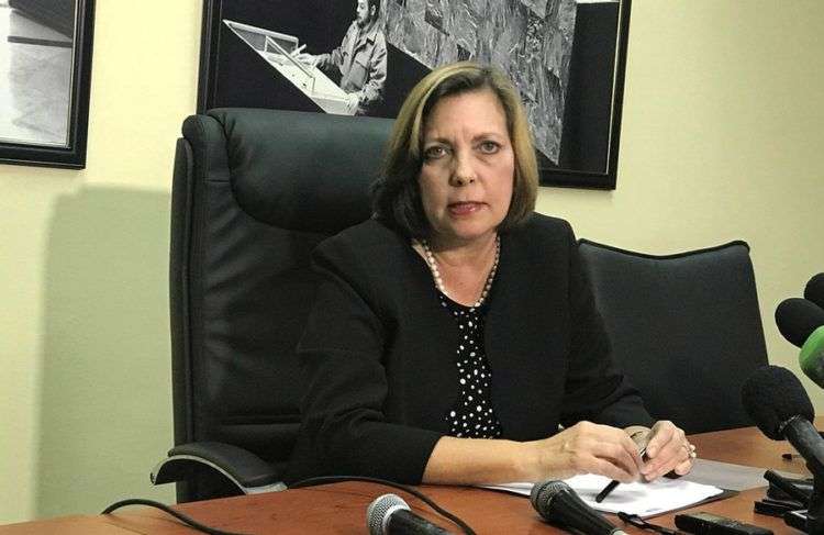 Josefina Vidal, directora general para Estados Unidos, en conferencia de prensa en la Cancillería cubana. Foto: @CubaMINREX.