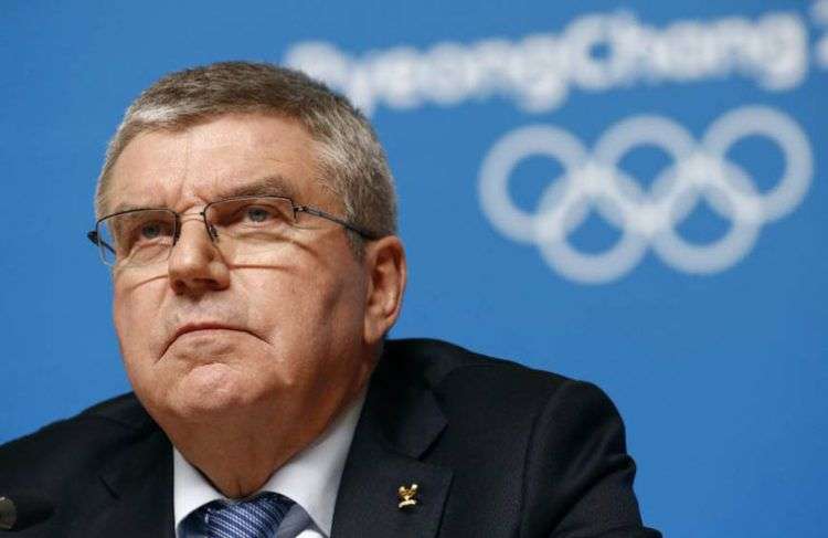 El alemán Thomas Bach, presidente del Comité Olímpico Internacional, en una conferencia de prensa durante los Juegos Olímpicos de Invierno en Pyeongchang, Corea del Sur. Foto: AP.