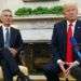 Donald Trump y Jens Stoltenberg, secretario general de la OTAN. Foto Evan Vucci/AP.