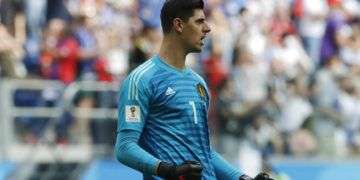 Tras su gran actuación con Bélgica en Rusia 2018, el arquero Thibaut Courtois llegó al Real Madrid. Foto: Petr David Josek / AP.