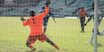 Partido entre Cuba y Turcas y Caicos, en el inicio de la Liga de las Naciones de la Concacaf, este sábado 8 de septiembre en el Estadio Pedro Marrero de La Habana. Foto: Otmaro Rodríguez.