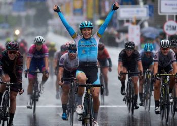 Arlenis Sierra triunfa en una carrera. Foto: Astana Womens Team / Archivo.