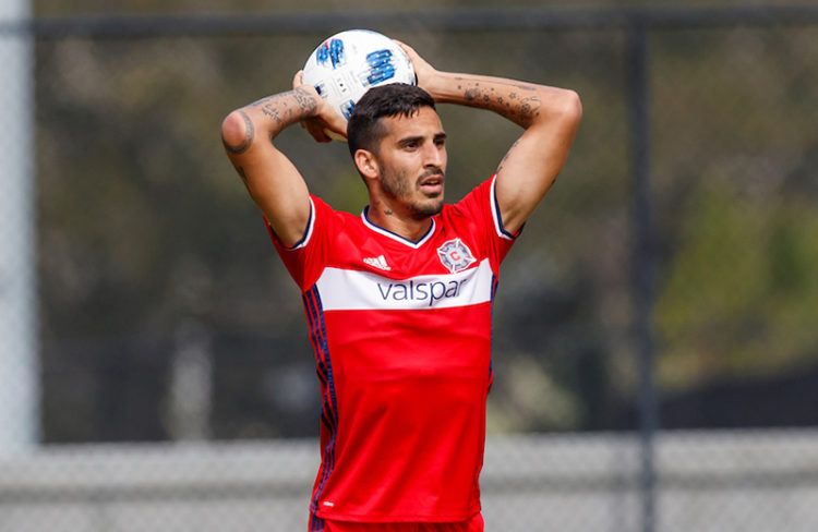 El cubano Jorge Luis Corrales, con el uniforme del Chicago Fire, de la MLS. Foto: Matt May / Chicago Fire.